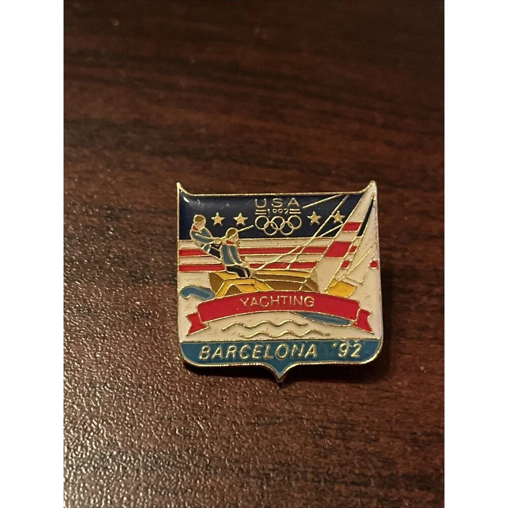 Vintage‎ Olympic Games 1992 Barcelona Team USA Yachting Lapel Hat Pin